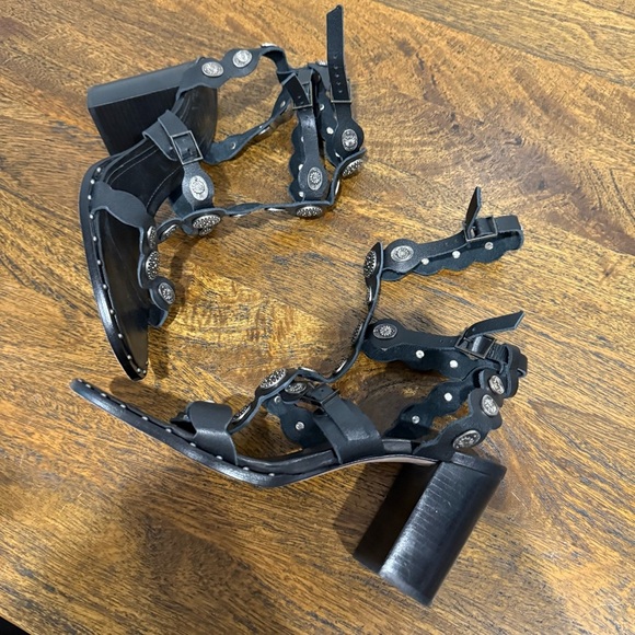 SCHUTZ Aletta Sanda Gladiator Sandals Heels with Studded Straps - Picture 9 of 13